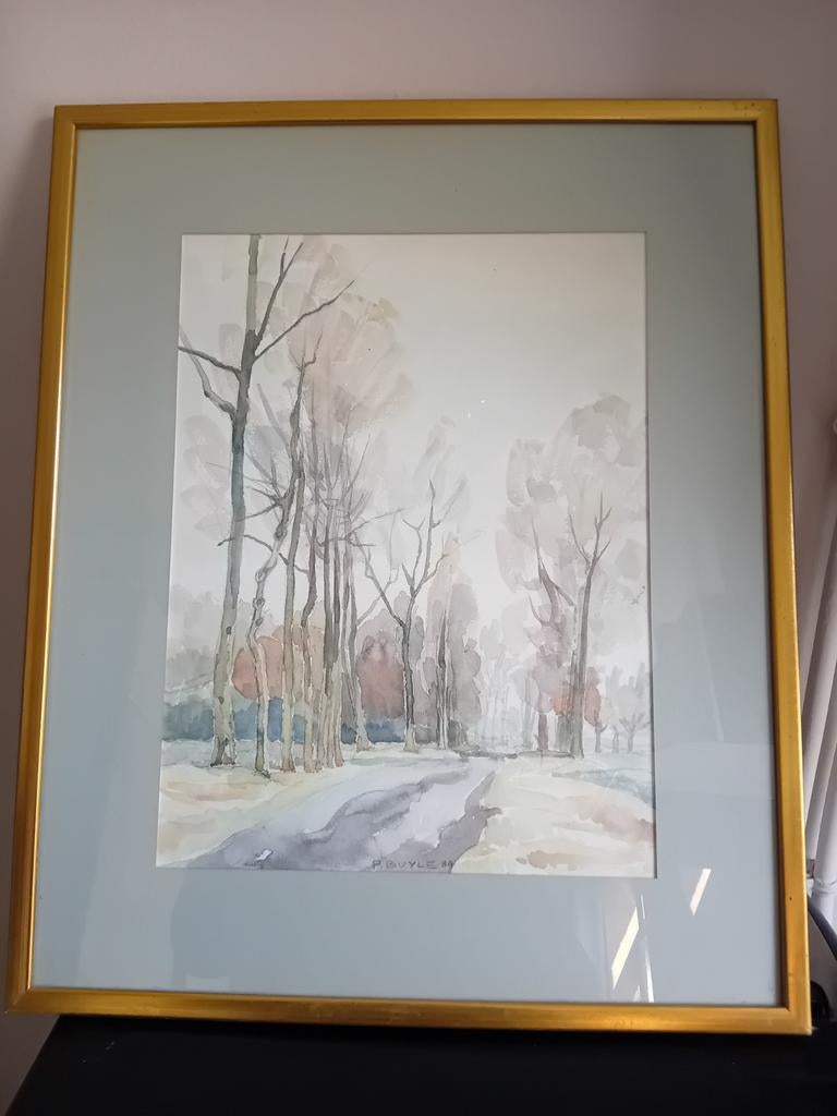 Aquareltekening door P.Buyle, Antiek en Kunst, Ophalen of Verzenden