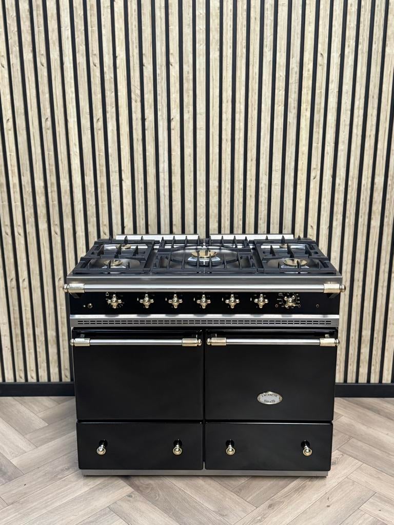 Luxe Lacanche 100cm Zwart Dubbele Oven Gas, Ophalen of Verzenden, Grill, Elektrisch
