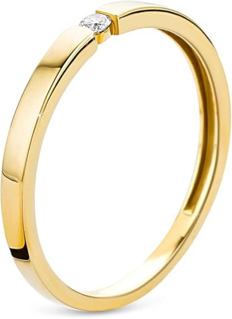 verlovingsring voor dames met solitaire diamant, -, Verzenden, -, Nieuw