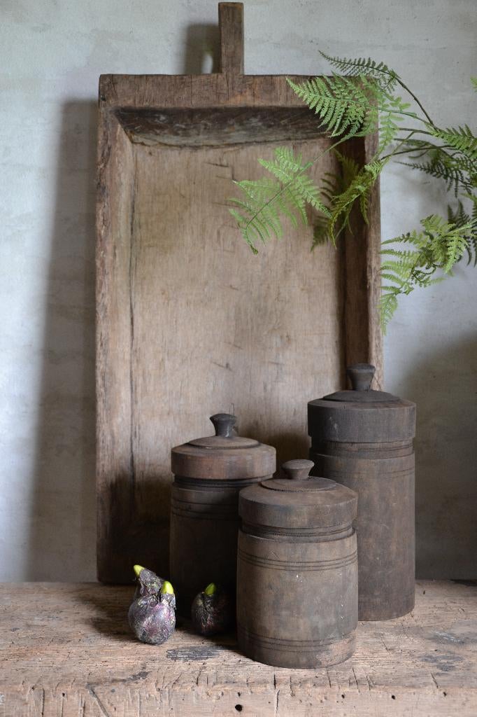 Houten potten met deksel, Enlèvement ou Envoi, Neuf