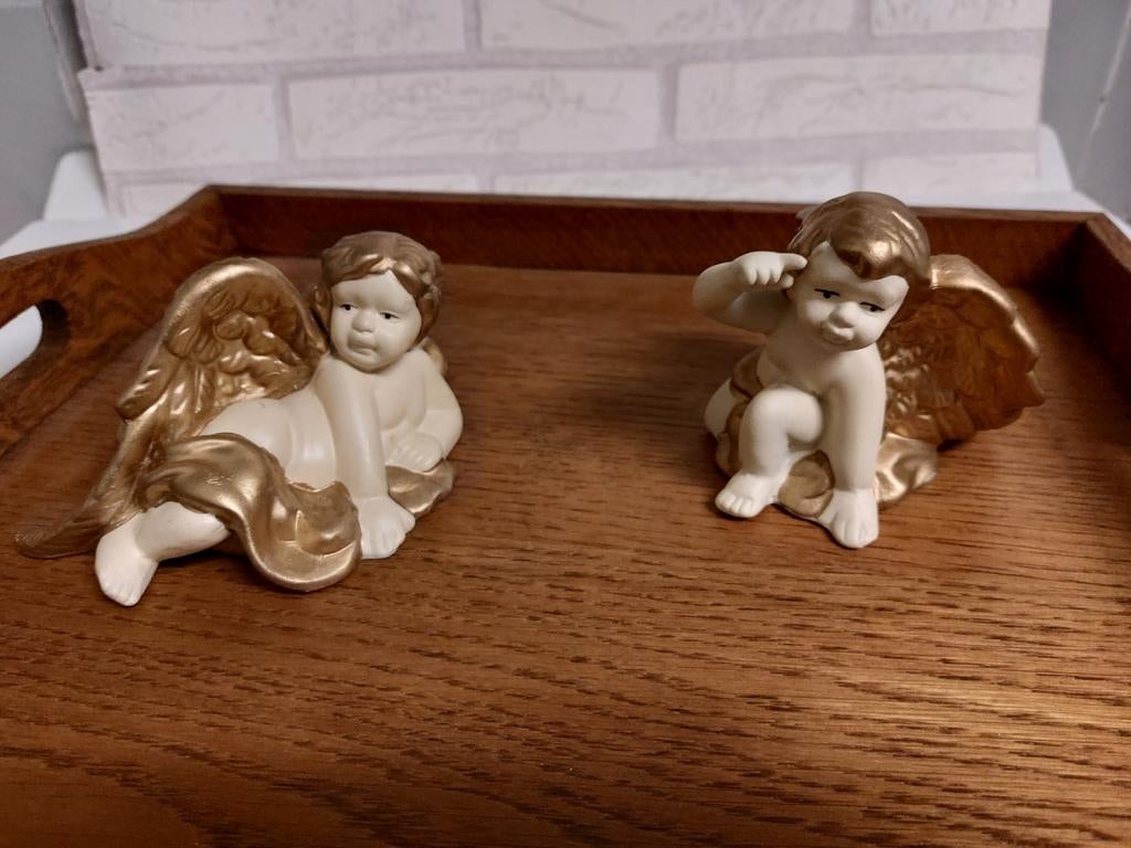 Ange en porcelaine ailes dorées, Enlèvement ou Envoi, Neuf