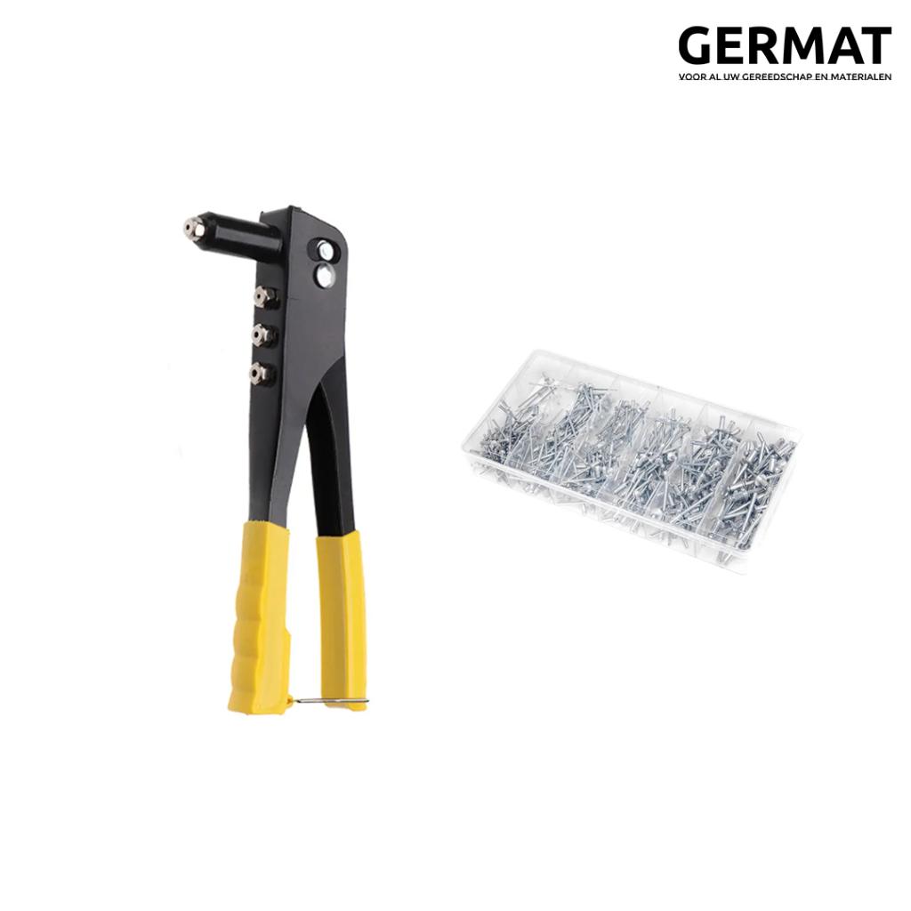 Popnageltang + set popnagels 500 stuks, Ophalen of Verzenden