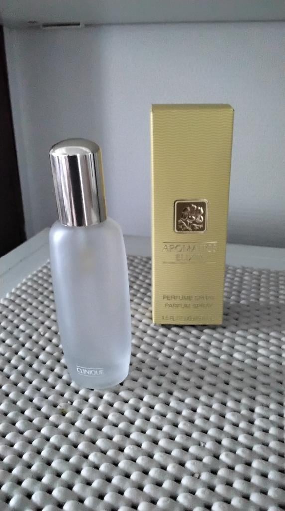 Lege fles Aromatics Élixir de Clinique 45 ml in de doos, Verzamelen, Zo goed als nieuw, Parfumfles