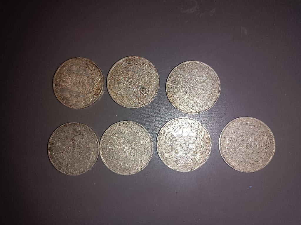 5 frank leopold 2. 1868-1873, Postzegels en Munten, Munten | België, Ophalen, Zilver, Losse munt, Zilver