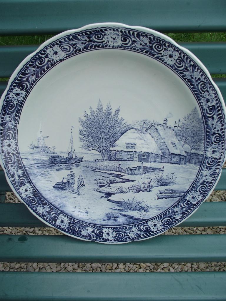 bordencollectie, 39 cm diameter, Boch delfts blauw,, Ophalen
