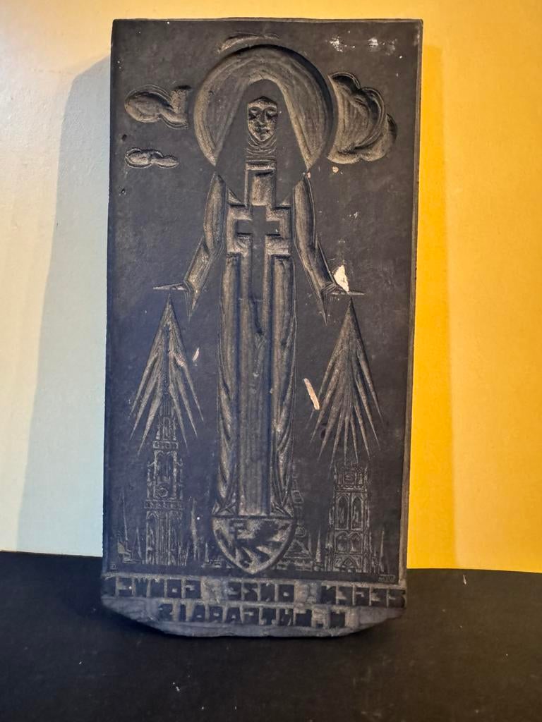 Originele linodrukplaat van H. Lutgardis jaren ‘20, Antiek en Kunst, Ophalen of Verzenden
