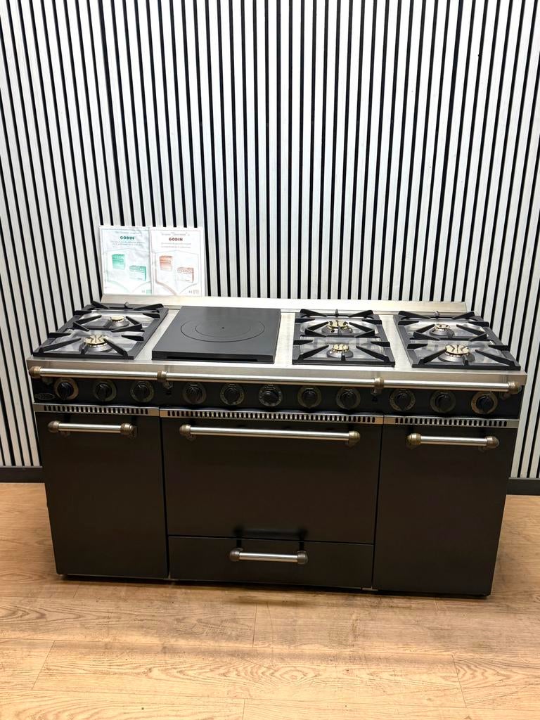 Luxe GODIN Fornuis met 3 ovens 7 pits 150 cm, Hete lucht, 60 cm of meer, Ophalen of Verzenden, Zo goed als nieuw