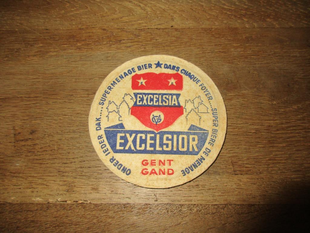 DIK BIERVILTJE SOUS-BOCK BIER EXCELSIA EXCELSIOR GENT GAND, Verzamelen, Biermerken, Ophalen of Verzenden, Gebruikt, Viltje(s)