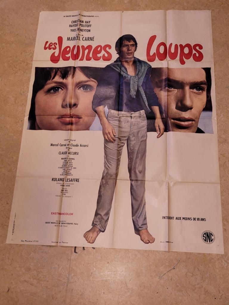 Vintage grote filmposter The Young Wolves, Verzamelen, Deurposter of groter, Ophalen of Verzenden, Film en Tv, Rechthoekig Staand