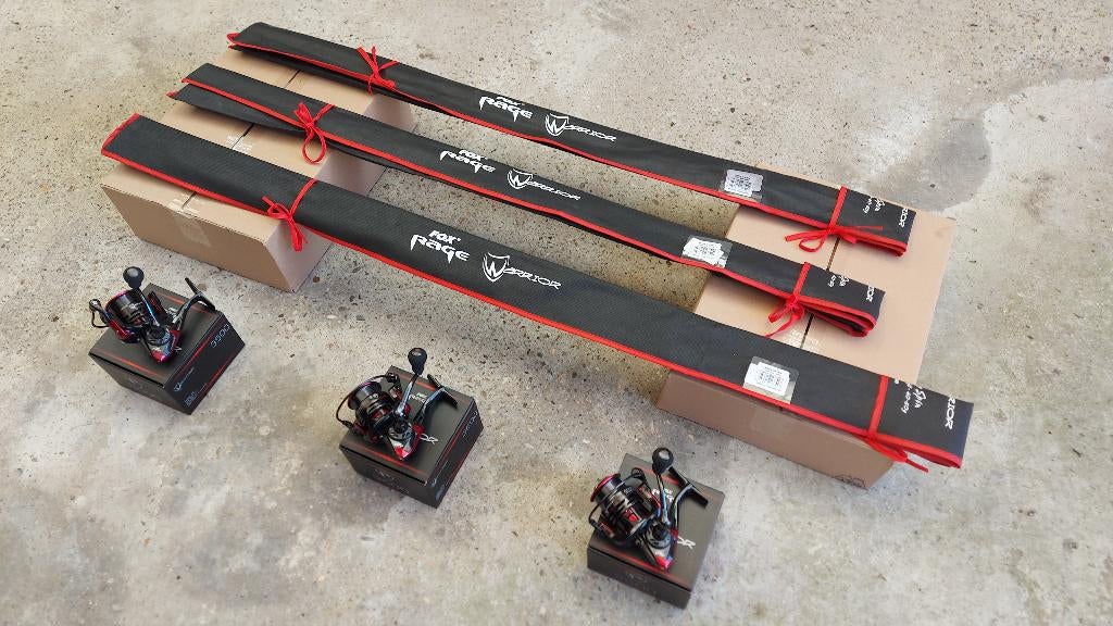 Fox Rage Warrior 3500 Spin + Heavy Spin Hengel 210 of 240, Watersport en Boten, Ophalen, Molen