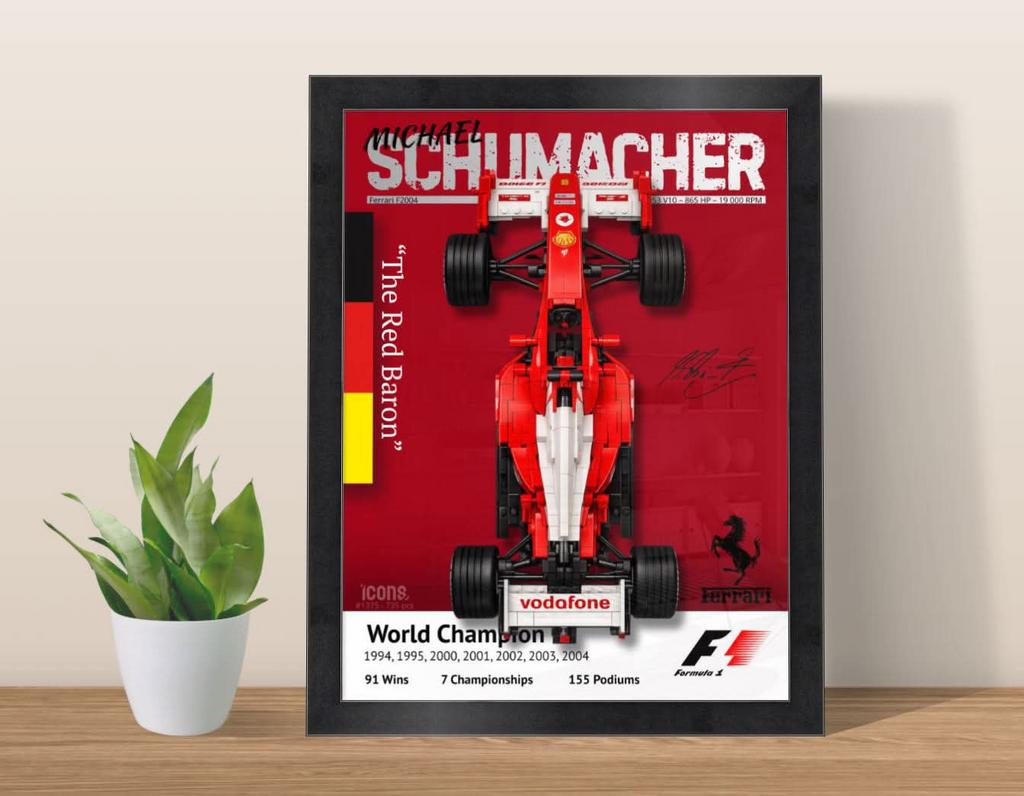 Affiche 30x40 LEGO Ferrari F2004 Schumacher model 1 - PDF, Enlèvement, Comme neuf, Lego