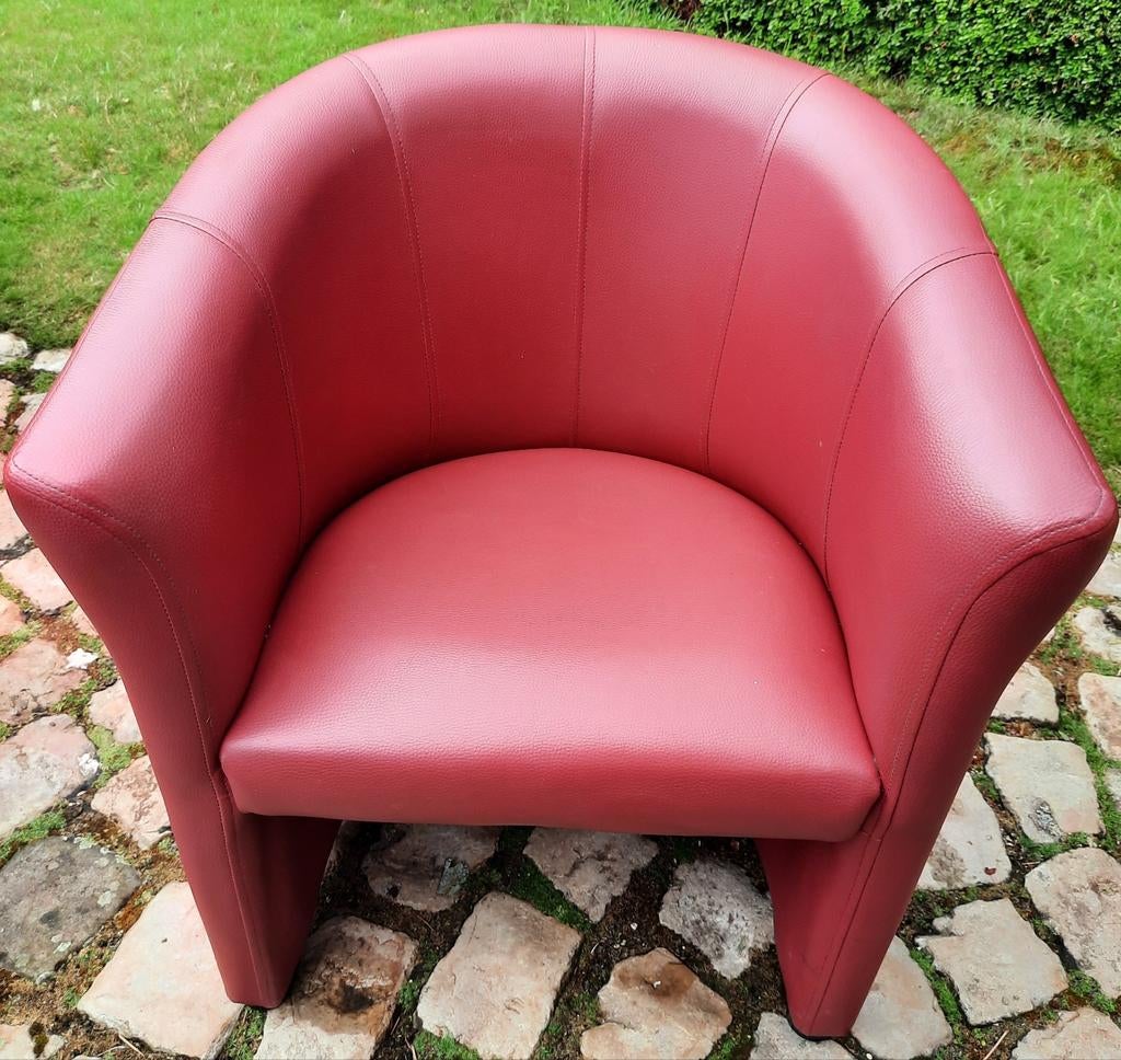 lederlook bordeaux fauteuil, Enlèvement, Comme neuf