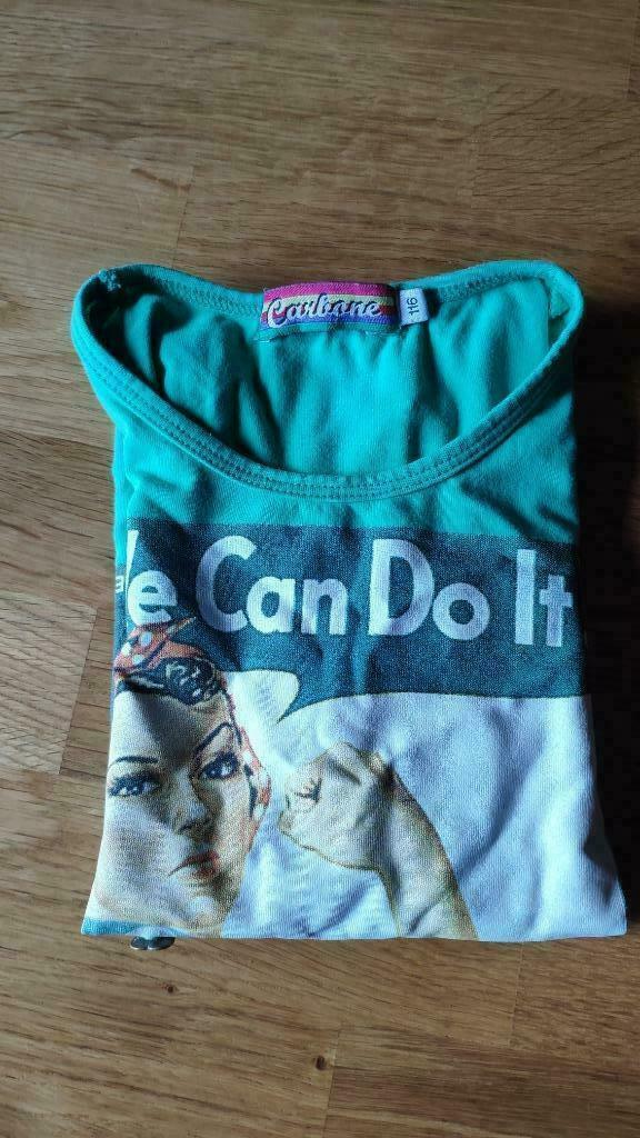Groen t-shirt tshirt Carbone WE CAN DO IT - 110 116, WE, Enlèvement ou Envoi, Chemise ou À manches longues, Utilisé