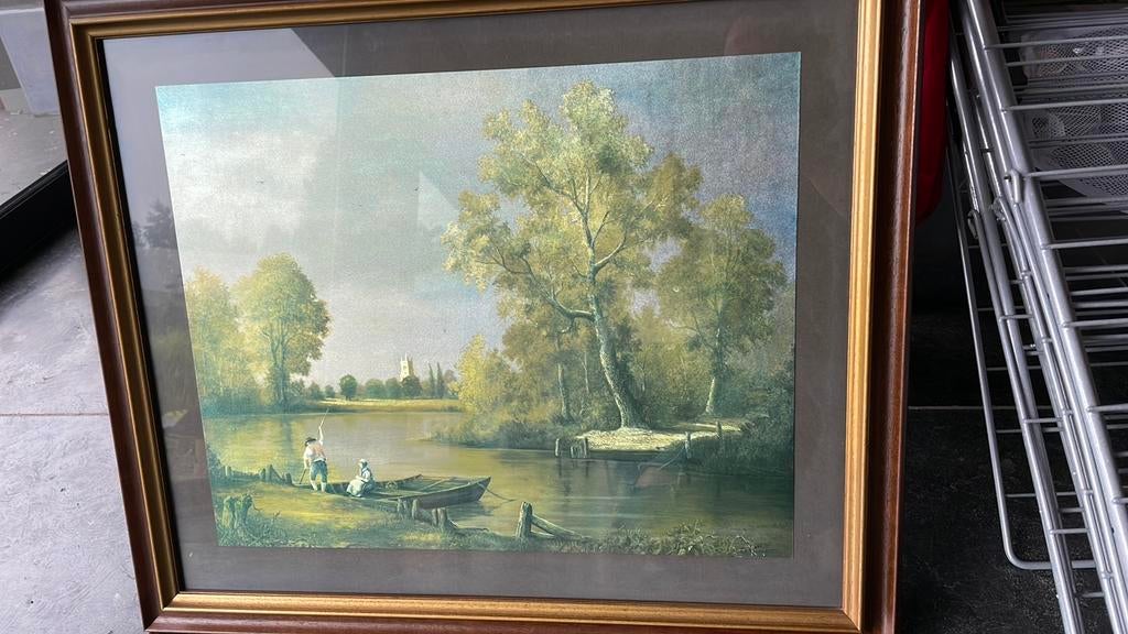Etsachtig met kader, Antiek en Kunst, Ophalen of Verzenden