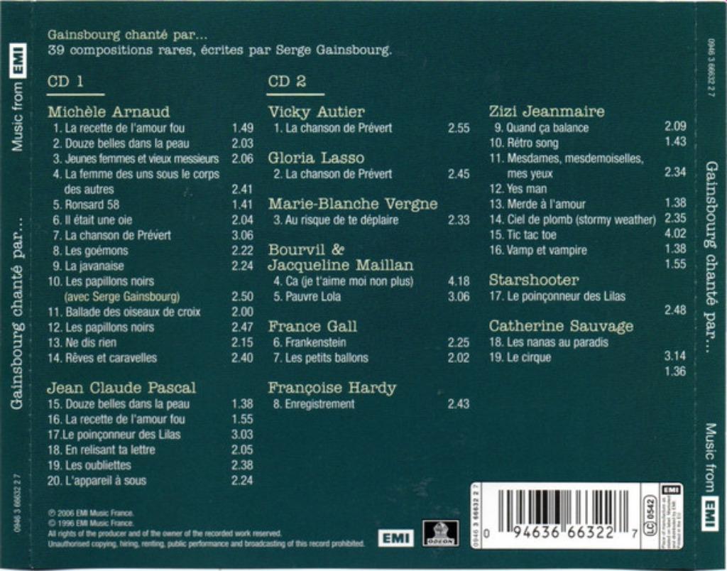 Gainsbourg Chanté Par… Compilation 2 CD 💿 💿, CD & DVD, Enlèvement ou Envoi, Comme neuf, Pop, Coffret