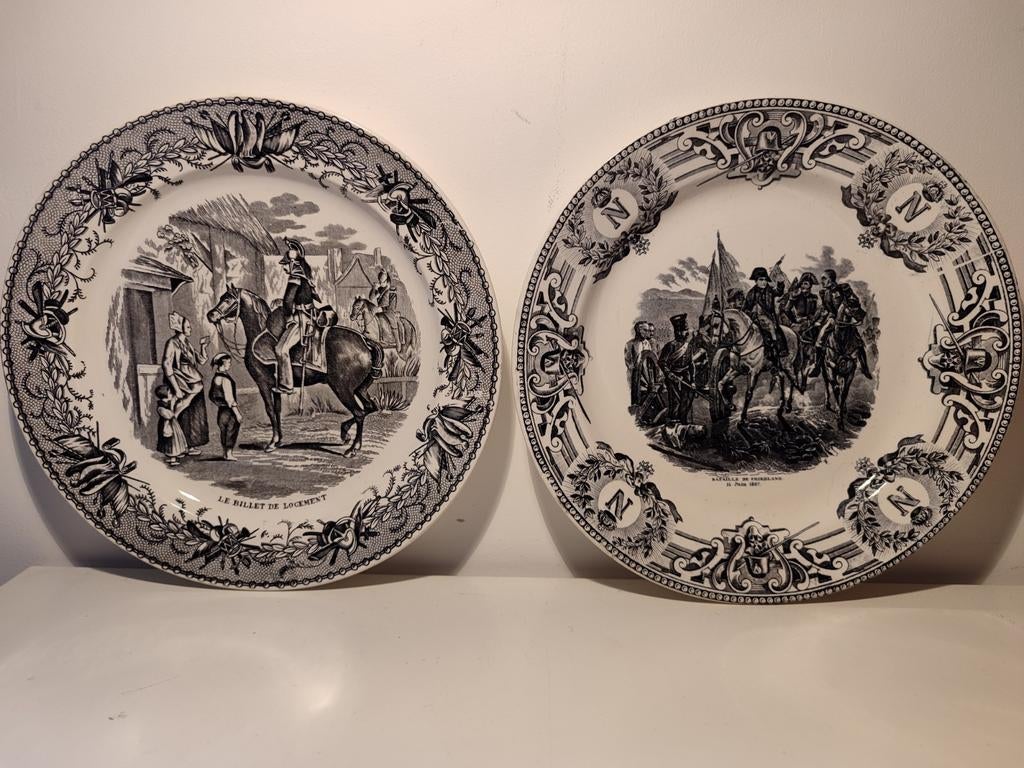 2 assiettes anciennes Napoléon poterie Boch Cappellemans, Antiquités & Art, Enlèvement ou Envoi