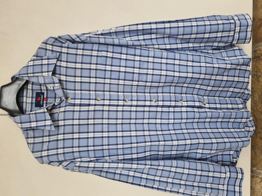 Chemise à carreaux bleue Cicerone taille S, Enlèvement ou Envoi, Comme neuf, Bleu, Cicerone