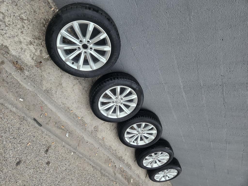 5 jantes 17 vw passat b8 d'origine, Pneus et Jantes, 17 pouces, Enlèvement, Utilisé