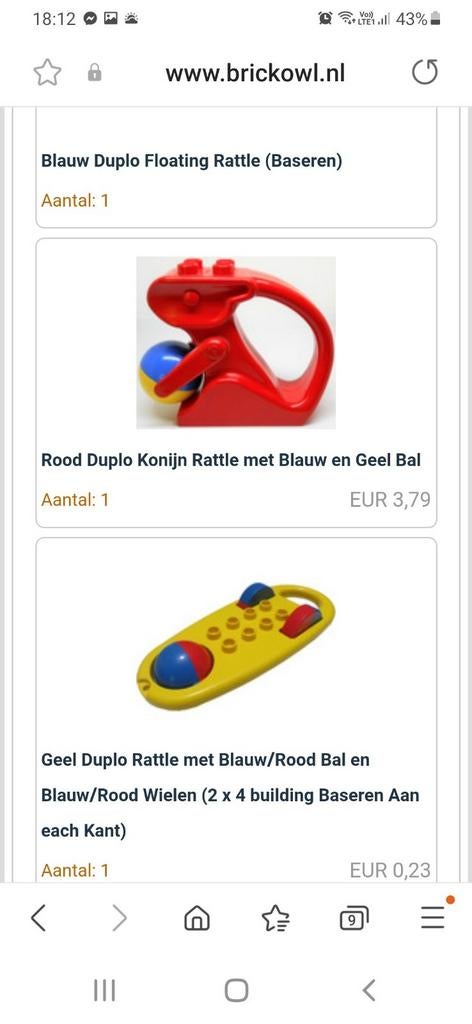 Retro set 2054 eekhoorntje rollebol, Ophalen of Verzenden