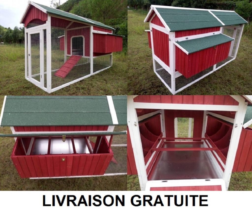 Poulailler XXL abri 12 poules 8 pondoirs abri coq enclos XXL, Envoi, Neuf, Poulailler