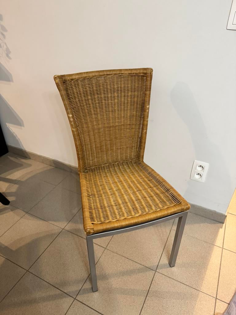 Rieten / Houten Stevige Stoelen, Enlèvement, Comme neuf, Osier ou Rotin