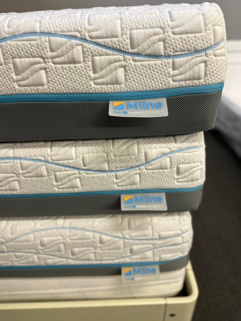 Mline slowmotion / coolmotion matrassen -50% korting!!!!!, Ophalen of Verzenden, Nieuw, Eenpersoons, Matras