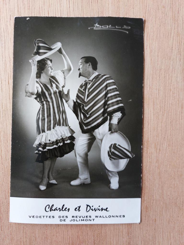 oude fotokaart Charles et Divine ( Revue de Jolimont), Collections, Envoi