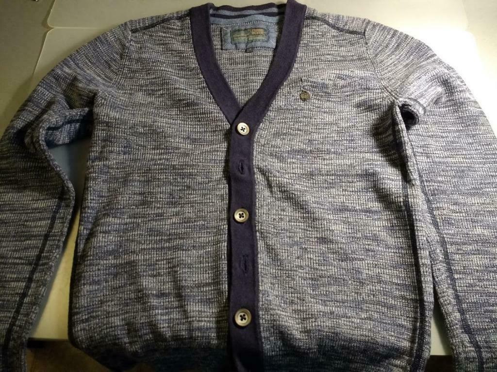 donkerblauwe, gestreepte vest met knopen Terre Bleue - m. S, Kinderen en Baby's, Ophalen of Verzenden, Zo goed als nieuw, Jongen