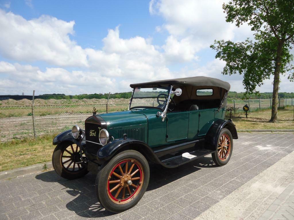 Ford T-Ford 4-door convertible 1927 Belgische wagen, Auto's, Zwart, Cabriolet, Zwart, Bedrijf
