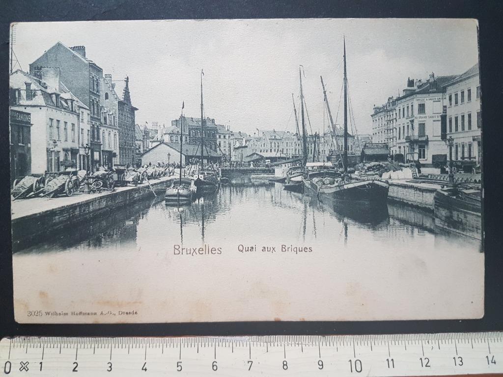 Carte postale Bruxelles Quai aux Briques Péniche, Enlèvement ou Envoi, Avant 1920, Non affranchie, Bruxelles (Capitale)