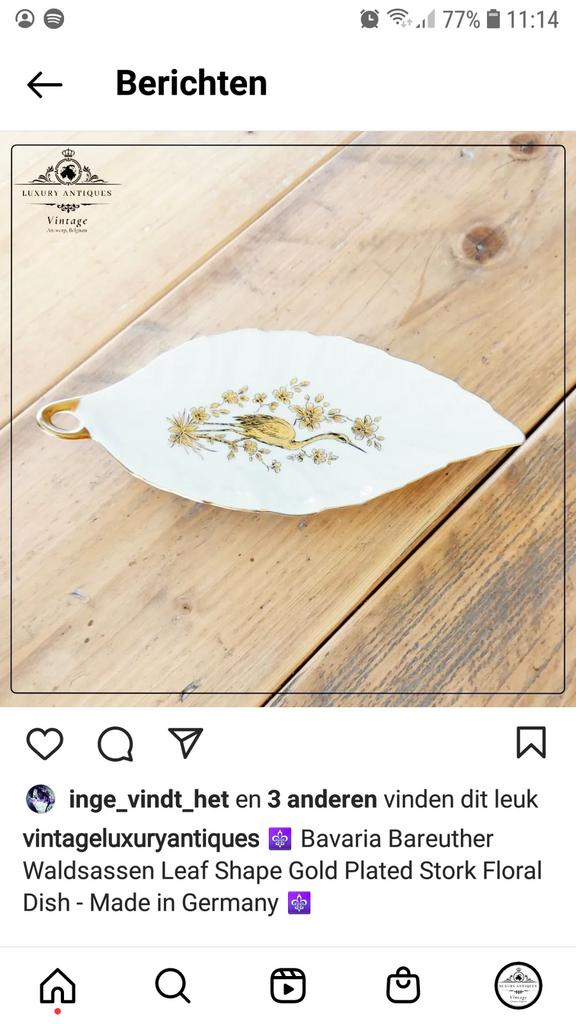 Limoges bladvormig schaal, Antiek en Kunst, Ophalen of Verzenden