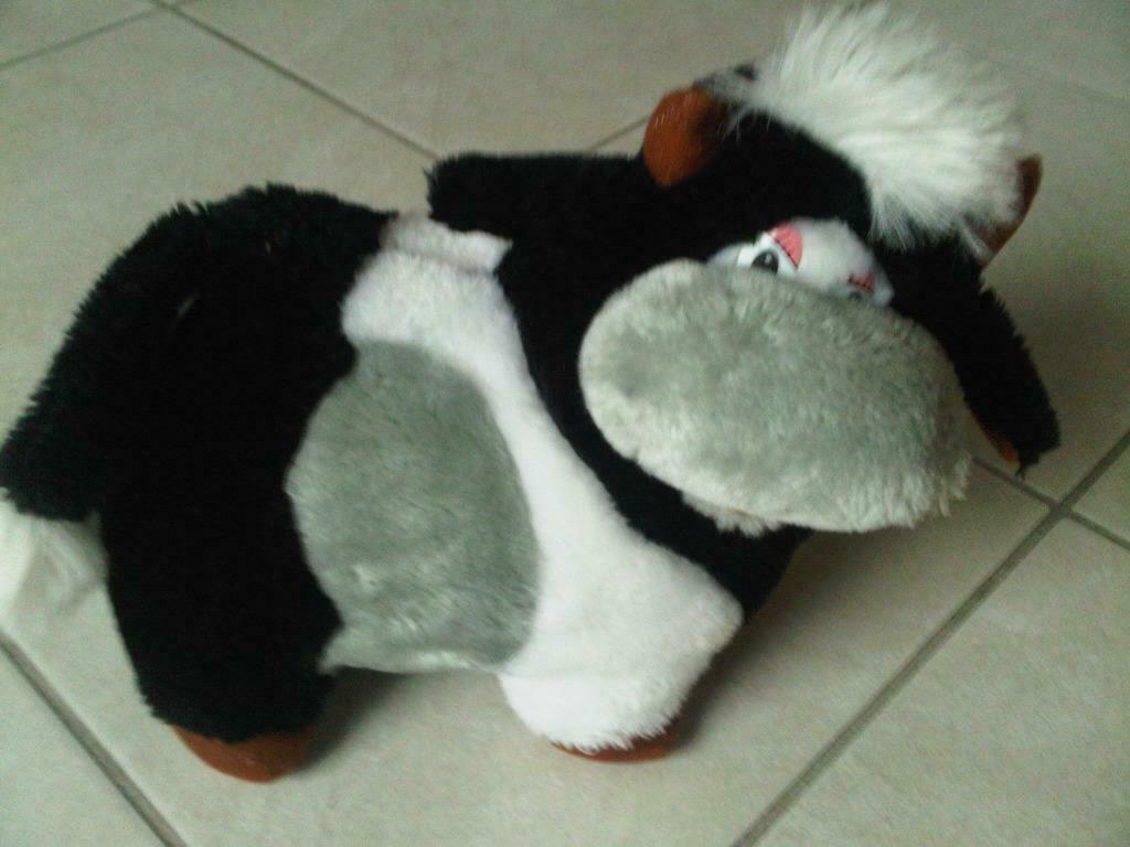 Knuffel in de vorm van een dikke grijs/zwart/witte koe, Ophalen of Verzenden, Gebruikt, Koe
