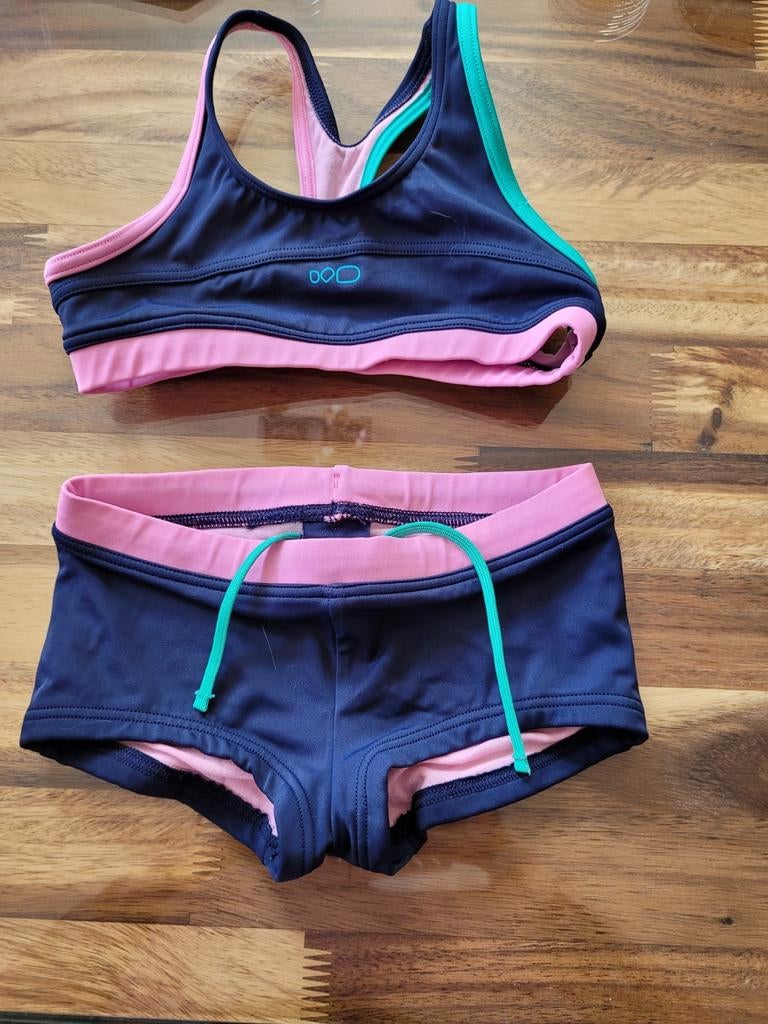 Roze/blauwe bikini mt 116, Kinderen en Baby's, Ophalen of Verzenden, Zo goed als nieuw