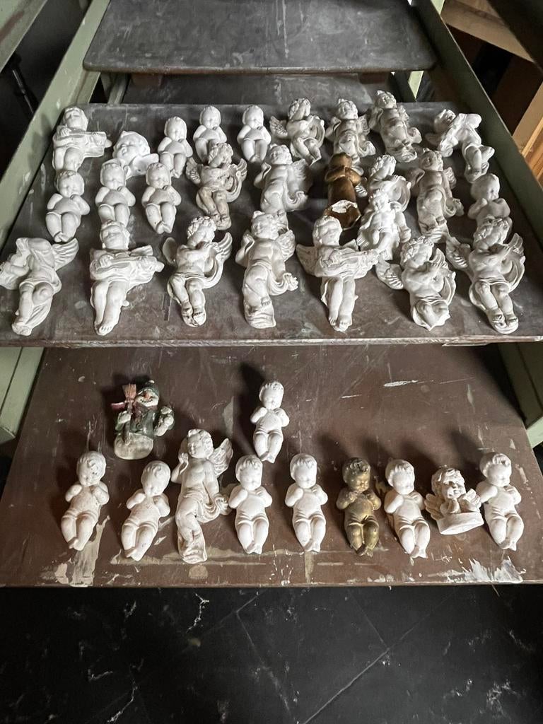 Beeldjes engeltjes in plaaster 37 stuks, Ophalen of Verzenden