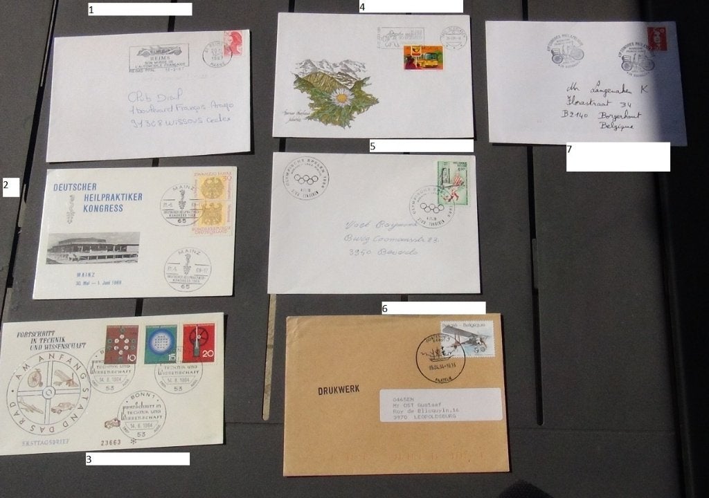 Envois postaux de différents pays (y compris l'Europe), Enlèvement ou Envoi, Affranchi, Autres thèmes