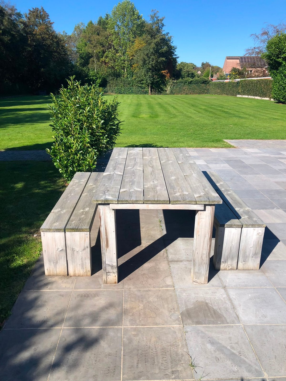 Robuuste, houten tuinset, Tuin en Terras, Ophalen, Zo goed als nieuw, Tuinset