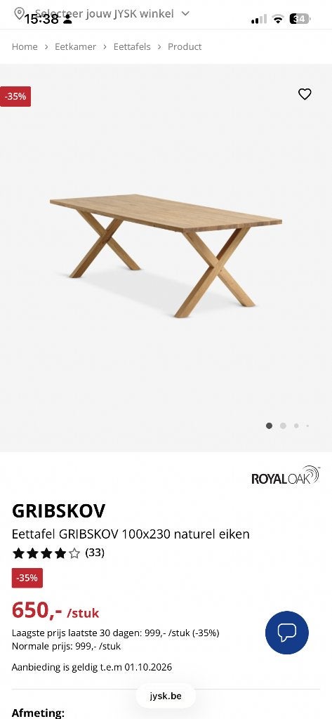 Tafel, Huis en Inrichting, Ophalen, Eikenhout, 200 cm of meer, Scandinavisch