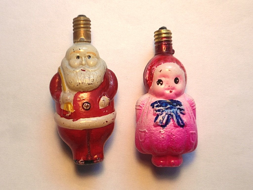 2 oude defekte kerstlampjes., Enlèvement, Utilisé