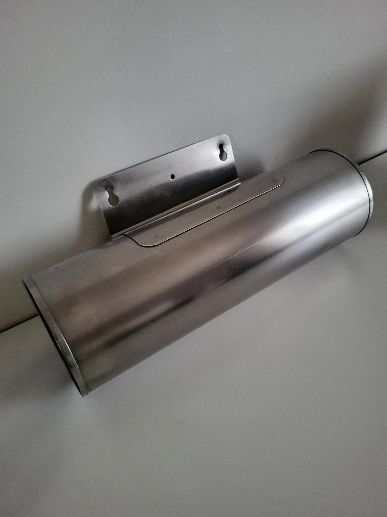 inox krantenrol brievenbus RVS grijs metalen brievenbusrol, Tuin en Terras, Brievenbussen, Ophalen of Verzenden, Gebruikt, Inox