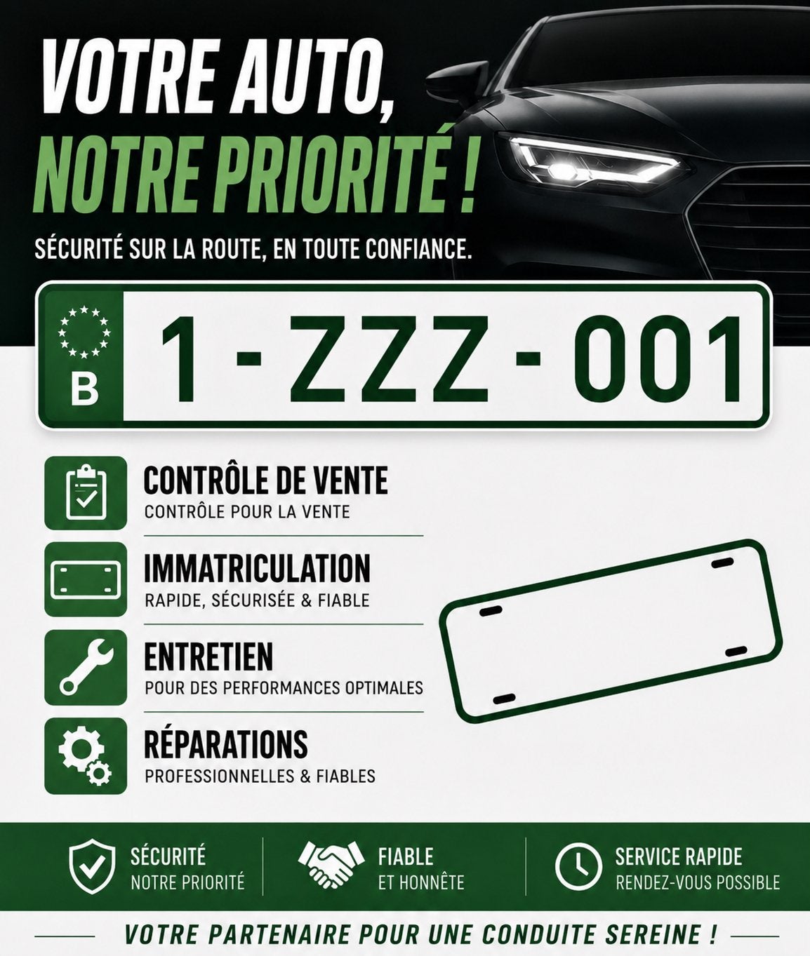 CONTRÔLE TECHNQUE -24h / 0467639241, Diensten en Vakmensen, Auto en Motor | Monteurs en Garages, Apk-keuring, Autoruitschadeherstel
