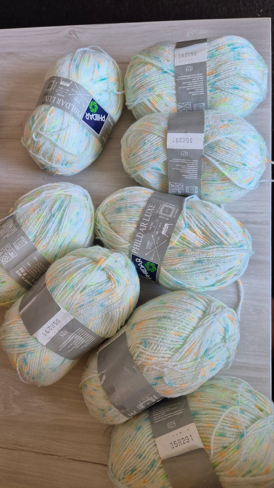 Set van 8 bollen Phildar Luxe-garen -, Hobby en Vrije tijd, Breien en Haken, Breien, Ophalen of Verzenden
