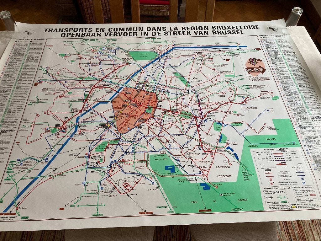 Plan du réseau MIVB STIB, Enlèvement, Comme neuf, Tram, Carte ou Gravure