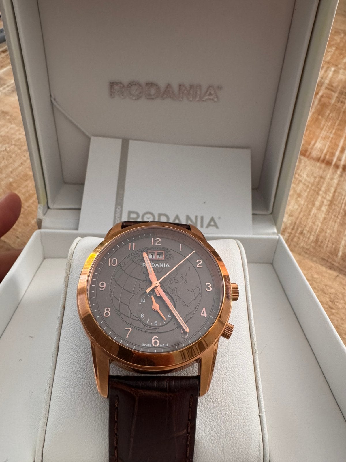 Montre Rodania, Enlèvement ou Envoi, Cuir, Or, Neuf