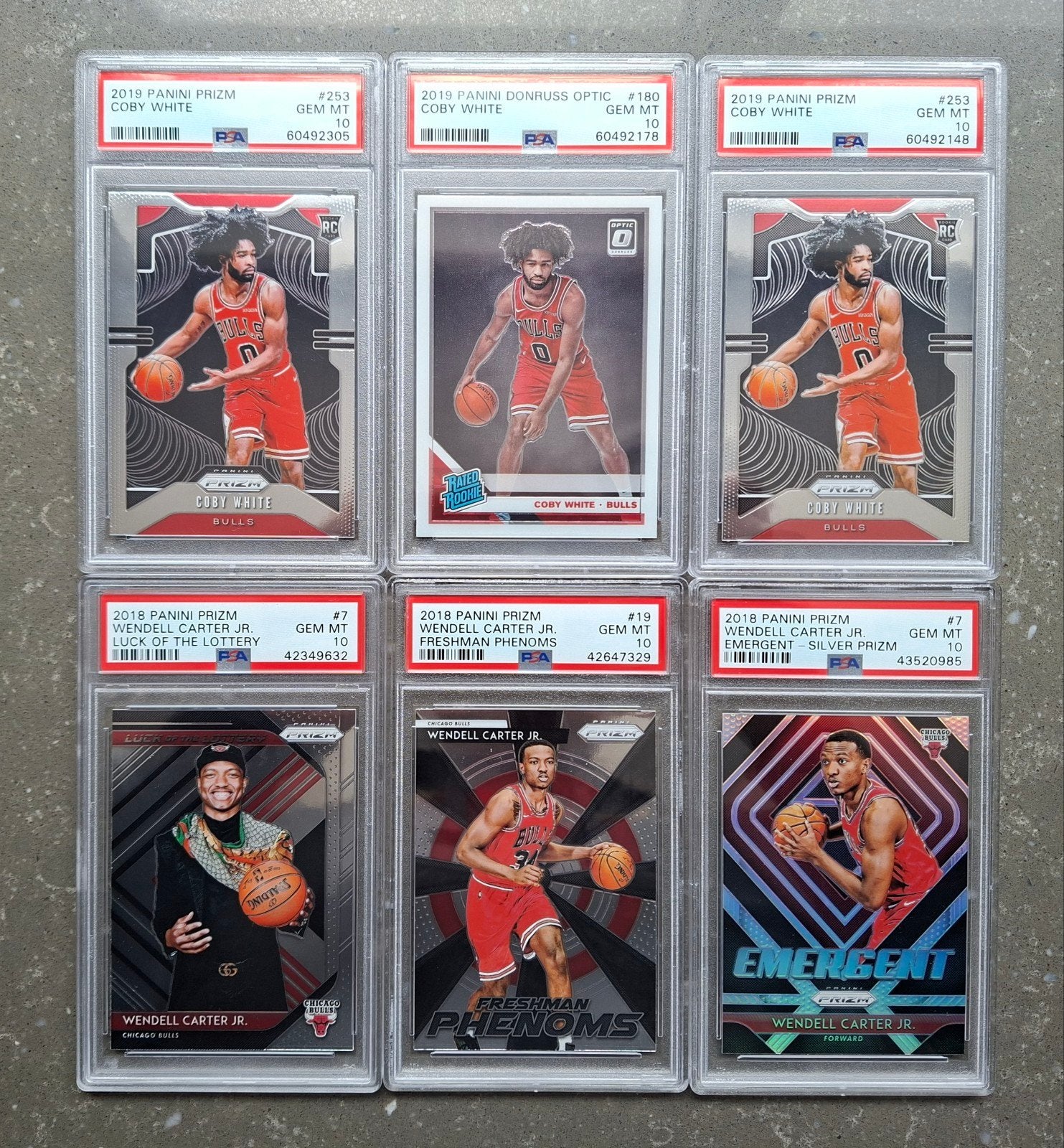 6 chicago bulls nba basketball rookie cards psa 10, Ophalen of Verzenden