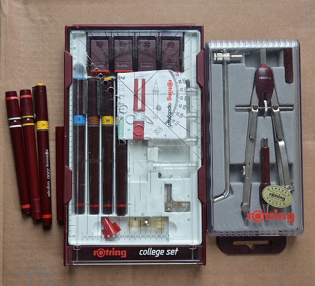 Rotring pennen en passer, Hobby en Vrije tijd, Tekenen, Ophalen of Verzenden, Gebruikt