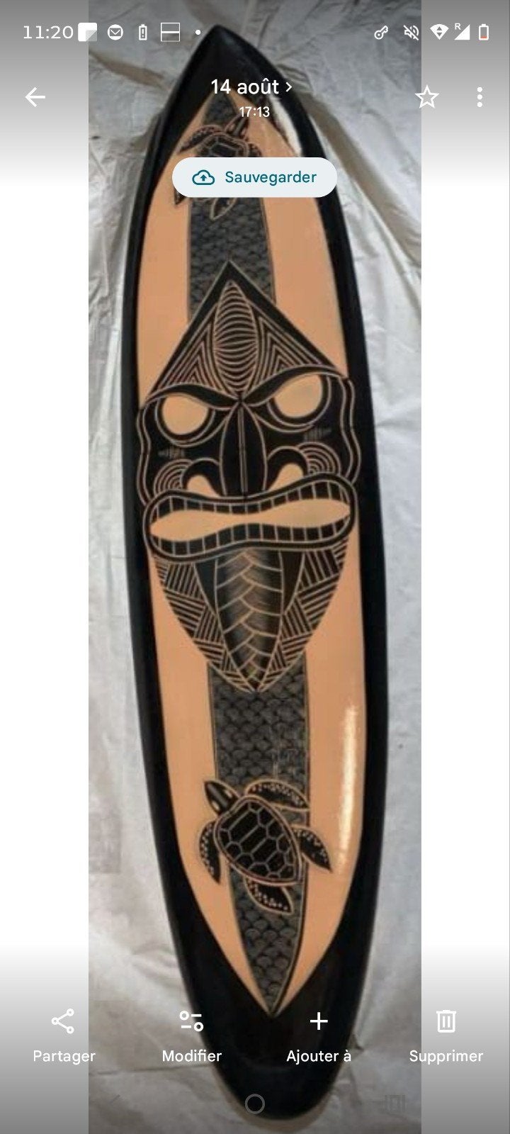 planche surf décoration murale thème tiki en promo 12 euros, Antiquités & Art, Enlèvement ou Envoi, Décoration murale