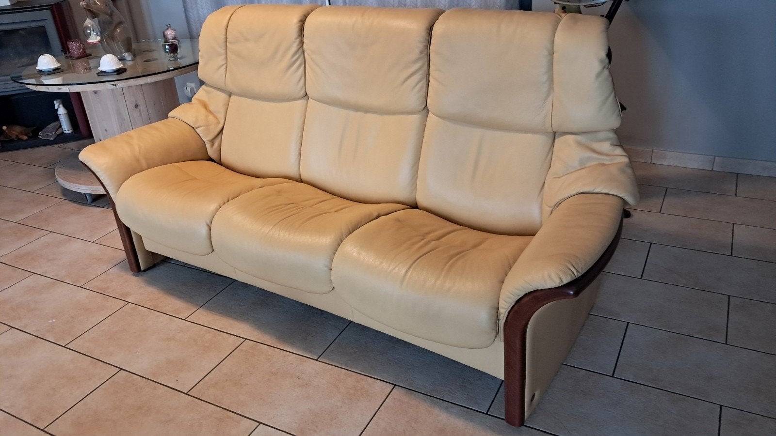 Canapé cuir stressless inclinable, Maison & Meubles, Enlèvement, Cuir