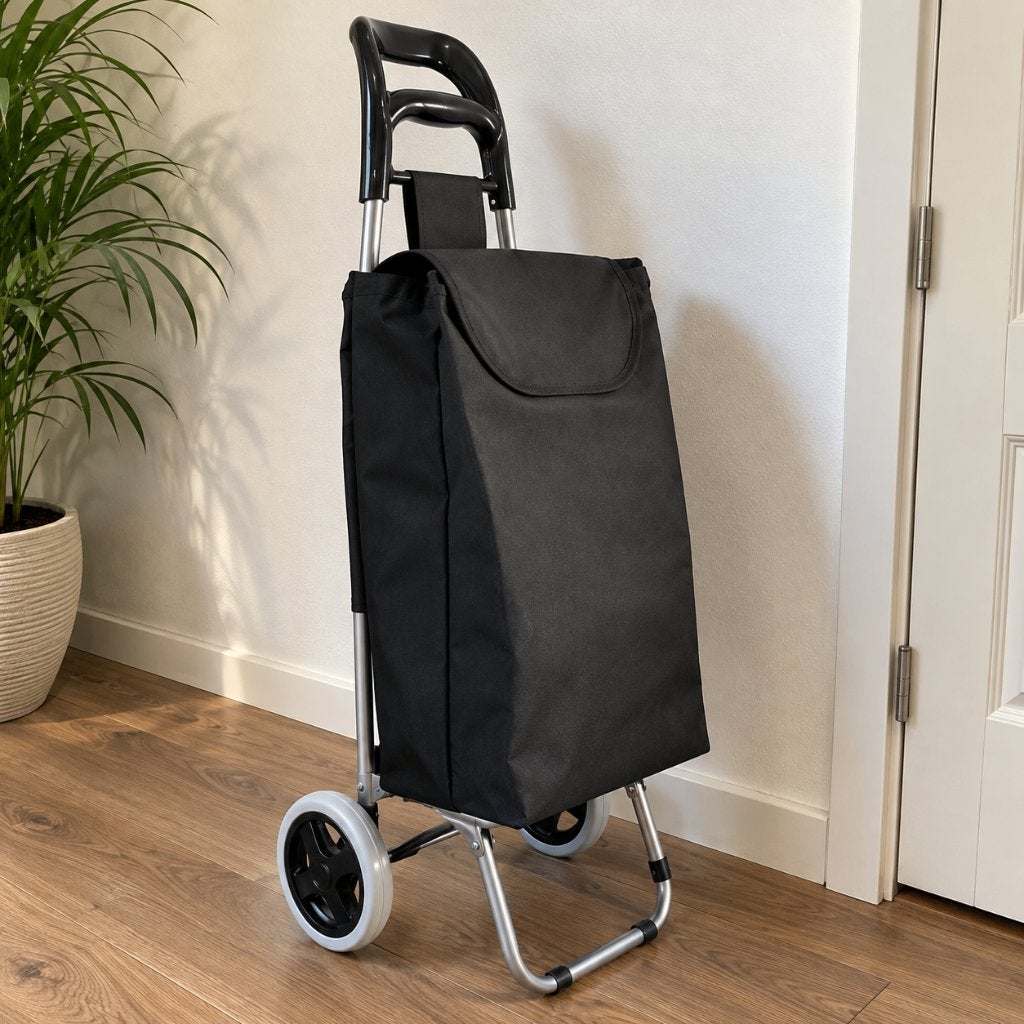 Nieuwe Boodschappentrolley - Zwart, Wieltjes, 20 tot 30 cm, Zwart, Minder dan 40 cm