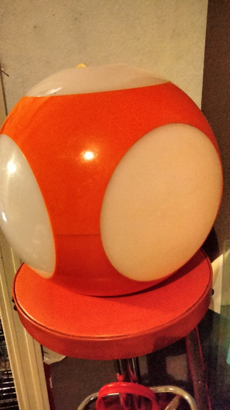 Massive Vintage oranje space-age ufo lamp, Ophalen of Verzenden