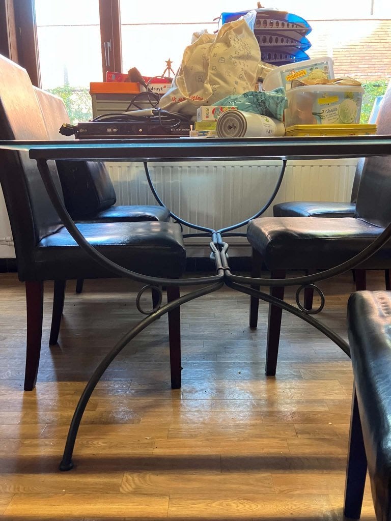 tafel en stoelen vintage, Ophalen, Gebruikt